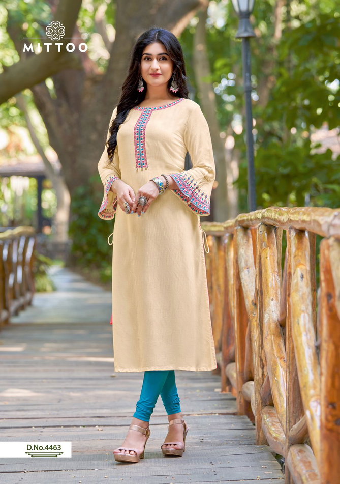 Mittoo Presents Belt Rayon Designer Kurtis main image 1